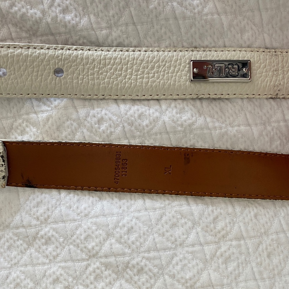 White Women's Ralph Lauren Leather Belt